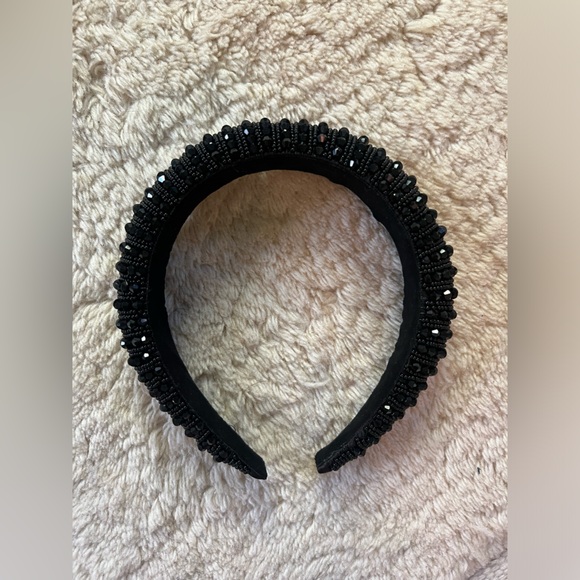 2 Fall Winter Holiday Christmas Headbands Burgundy Black Beaded Velvet Braided - Picture 5 of 6